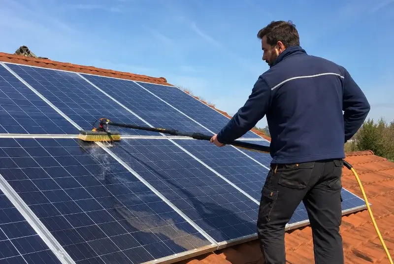 Nettoyage et entretien de panneaux solaires à la Planche